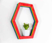 Hexagone Shaped Popsticks Wall Stand for Showpiece