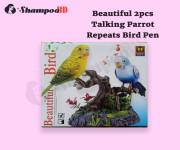 Beautiful 2pcs Talking Parrot Repeats Bird Pen Holder Toy