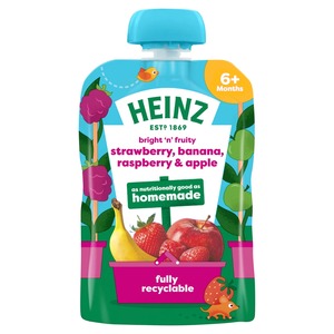 Heinz Strawberry, Banana, Raspberry & Apple Puree (6+months) 100G
