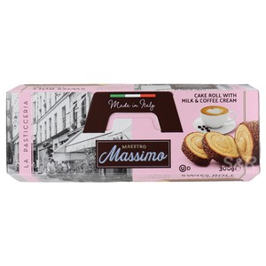Maestro Massimo Swiss Roll Cappuccino Cake Roll With Milk & Coffee Cream 300G