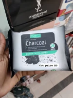Beauty Formulas Activated Charcoal Detox Facial Wipes 25 pack