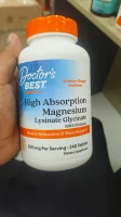Doctor's Best High Absorption Magnesium Lysinate Glycinate 240pcs