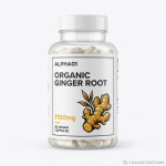 ALPHA01 Organic Ginger Root 1100mg 90 Vegan Capsules