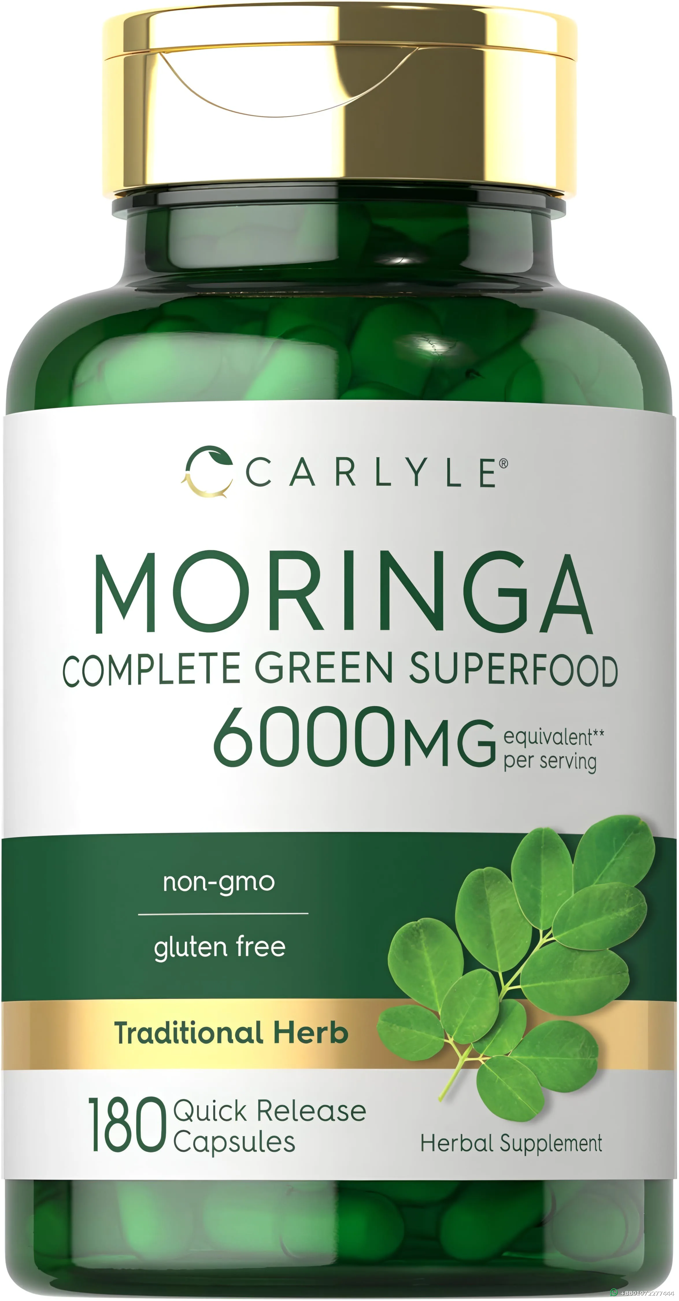 Carlyle Moringa Complete Green Superfood 180 Capsules