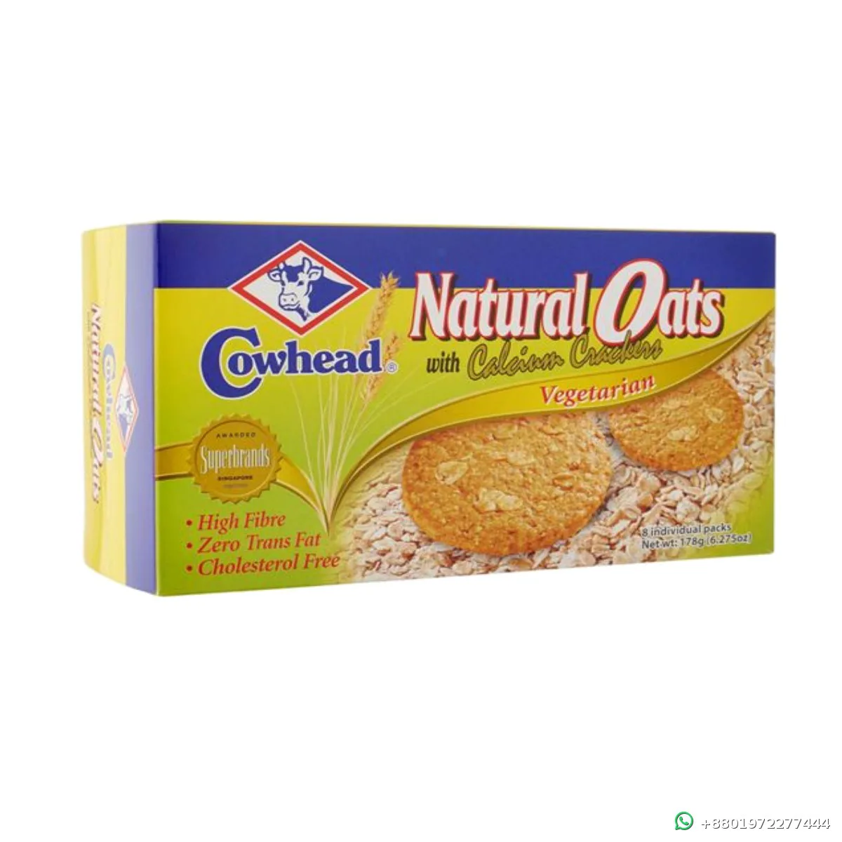 Cowhead Natural Oats with Calcium Crackers 178g