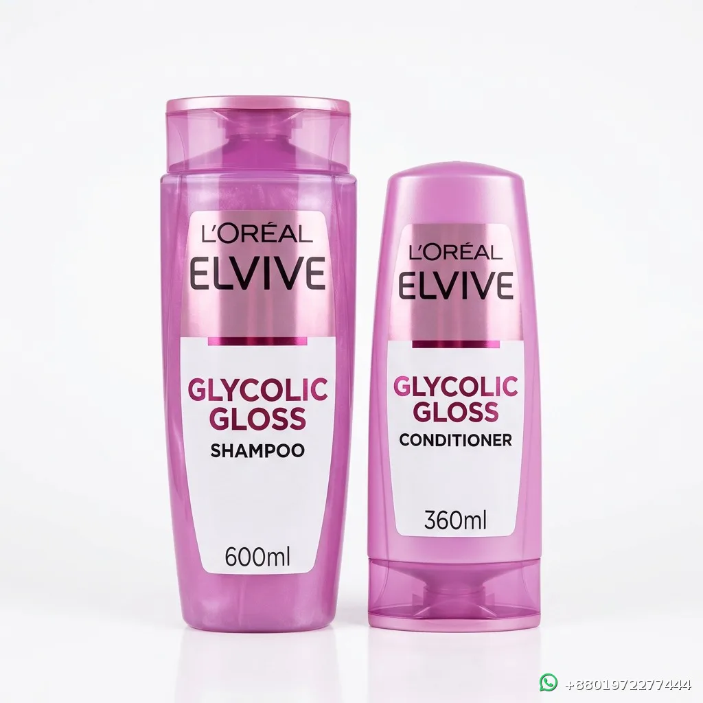 L'Oreal Elvive Glycolic Gloss Shampoo and Conditioner 600ml+360ml