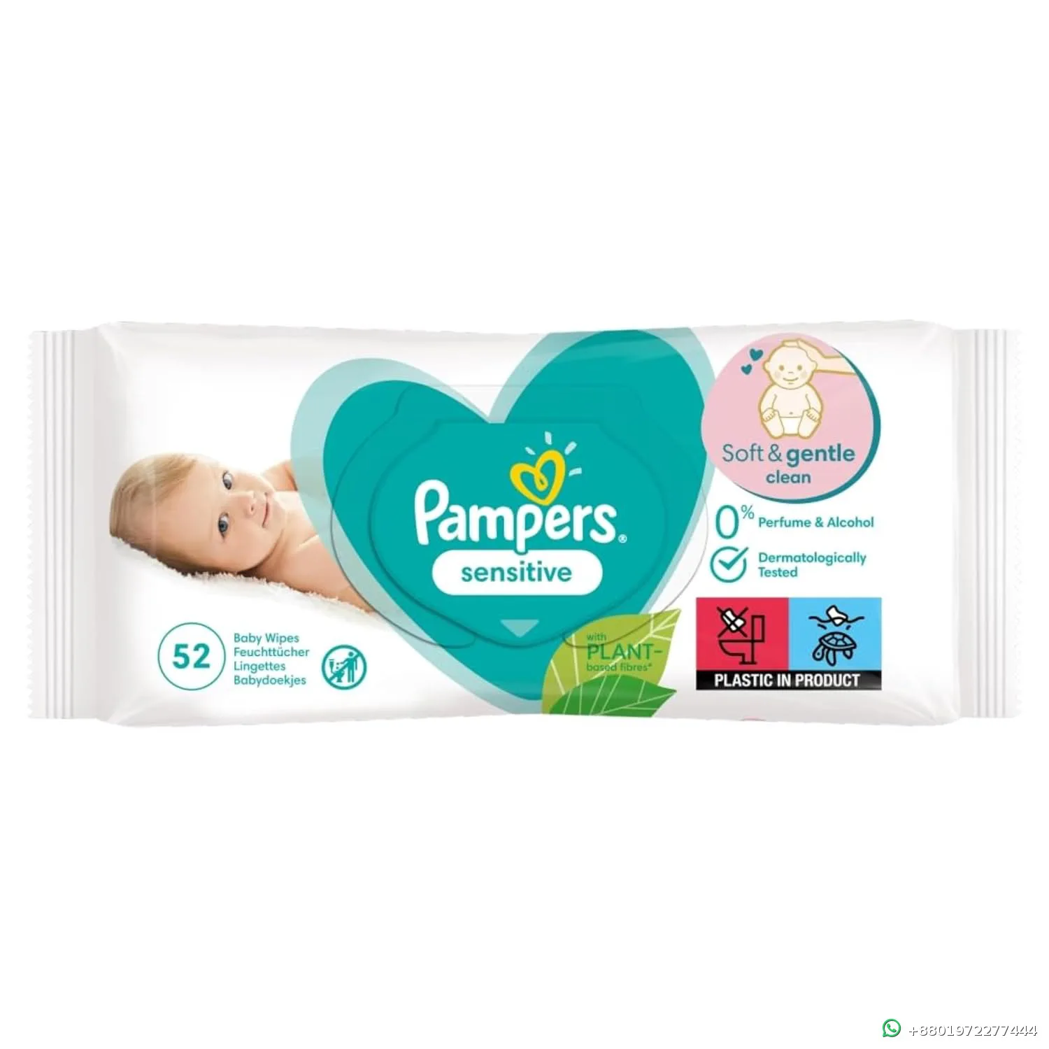 Pampers Sensitive Wipes 52 Pieces