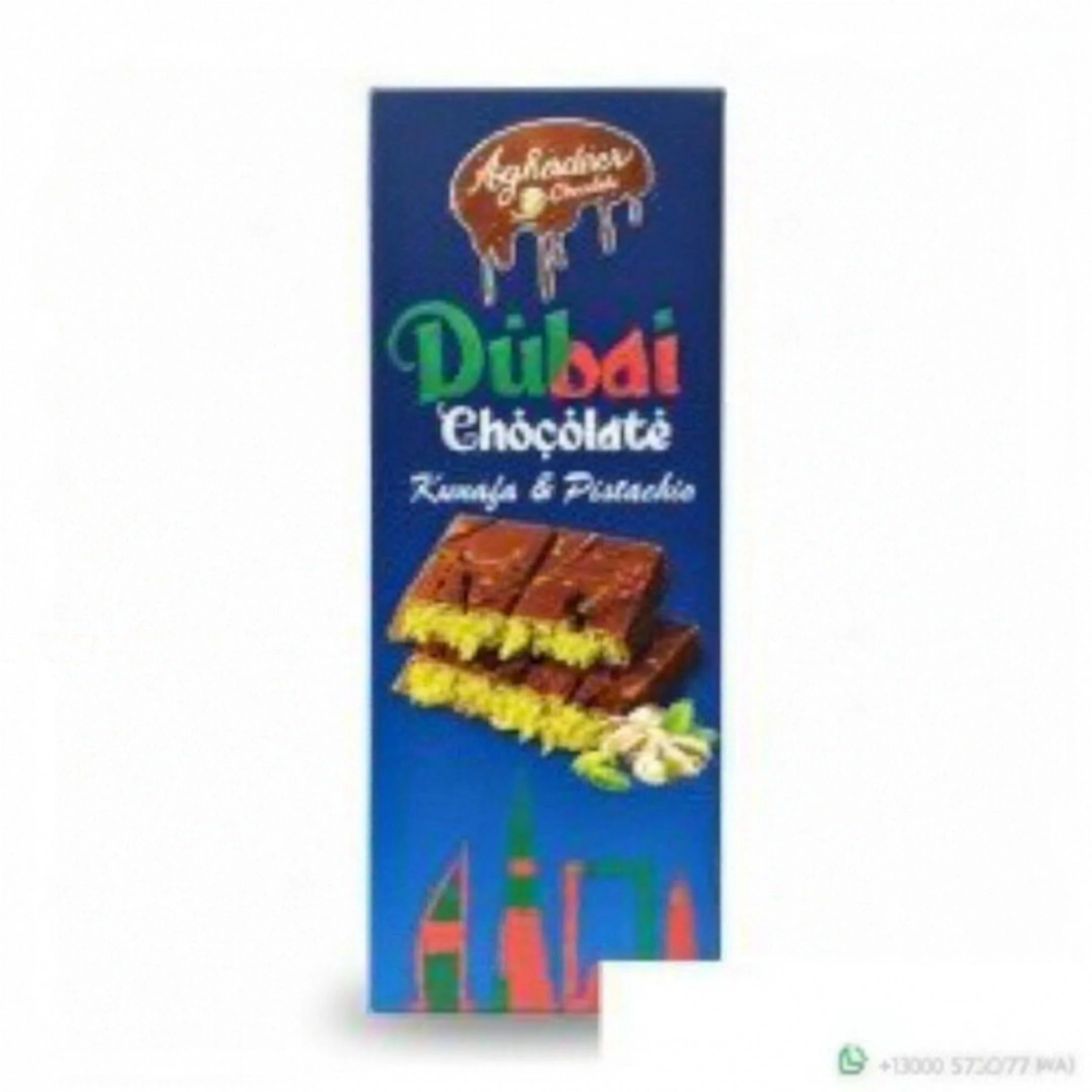 Aghadeer Dubai Kunafa Pistachio Chocolate 100g