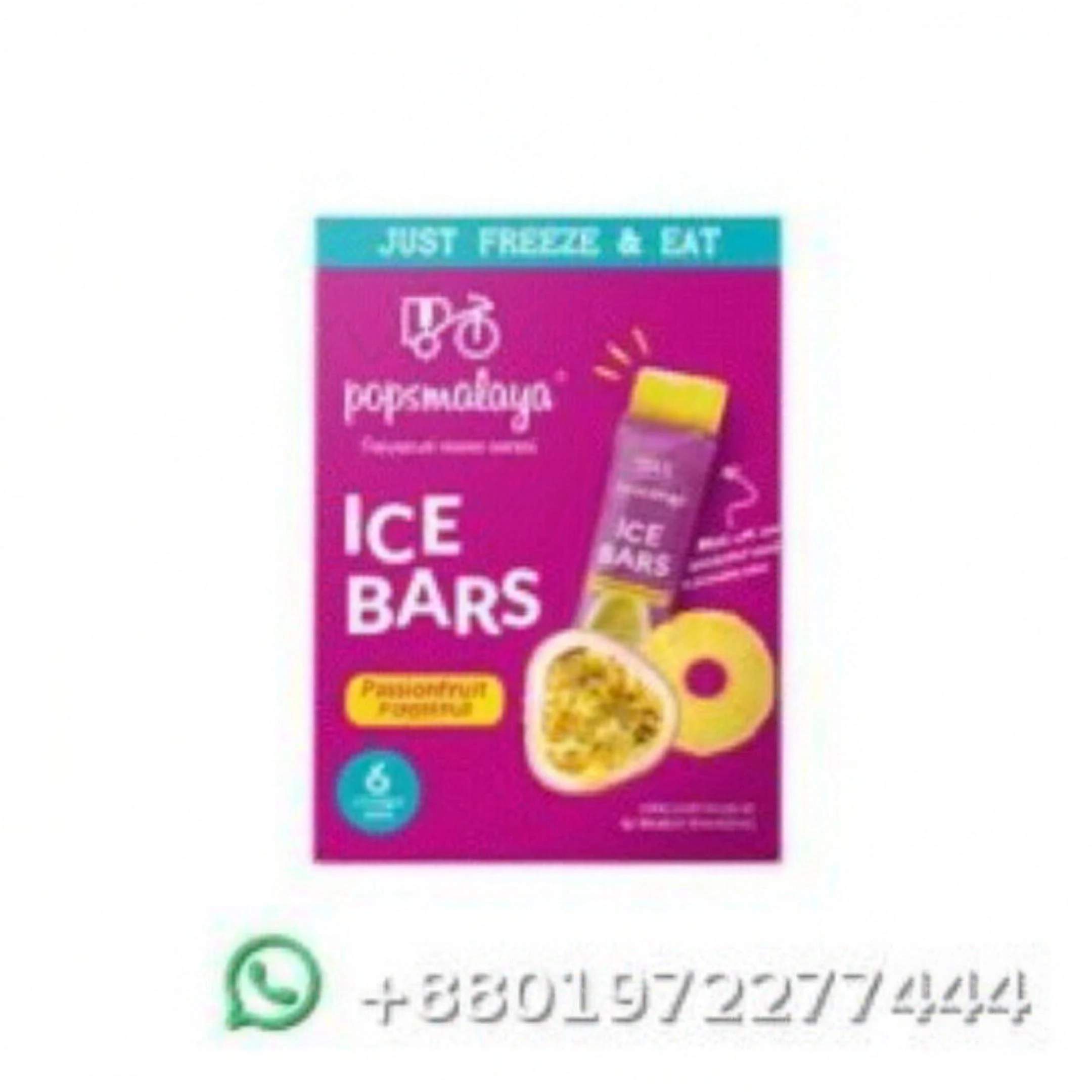 Popsmalaya Ice Bars Passionfruit Pineapple 6 pcs