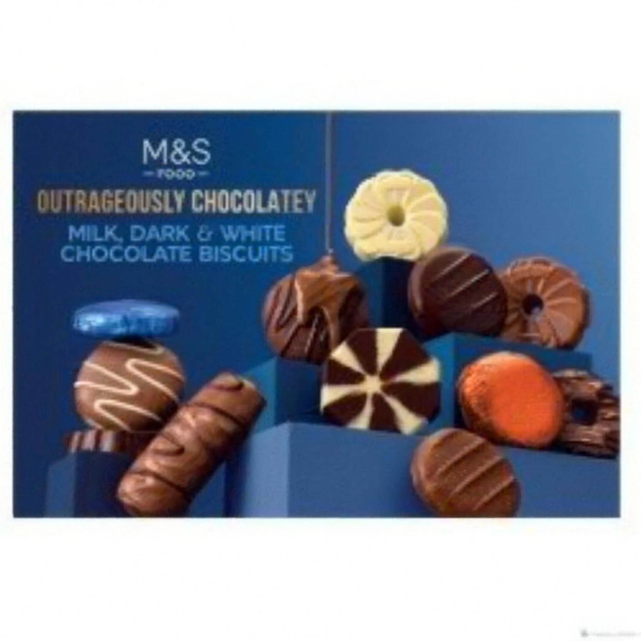 M&S Outrageously Chocolatey Milk, Dark & White Chocolate Biscuits 450g