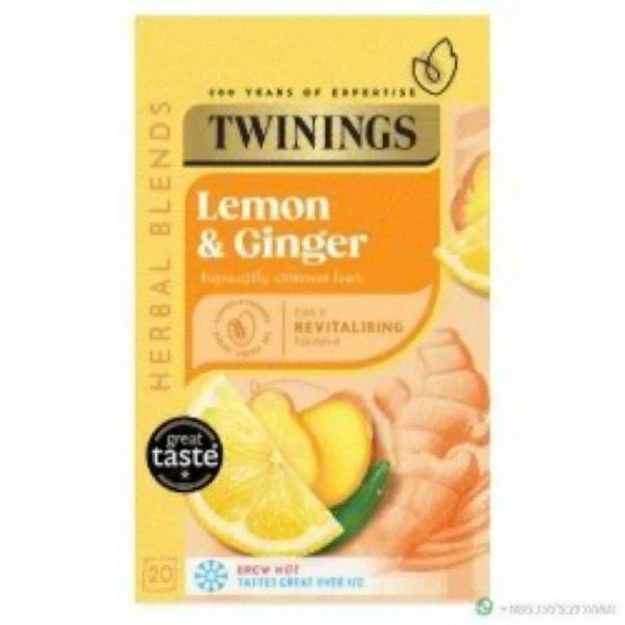 Twinings Lemon and Ginger 20 Single Tea Bags