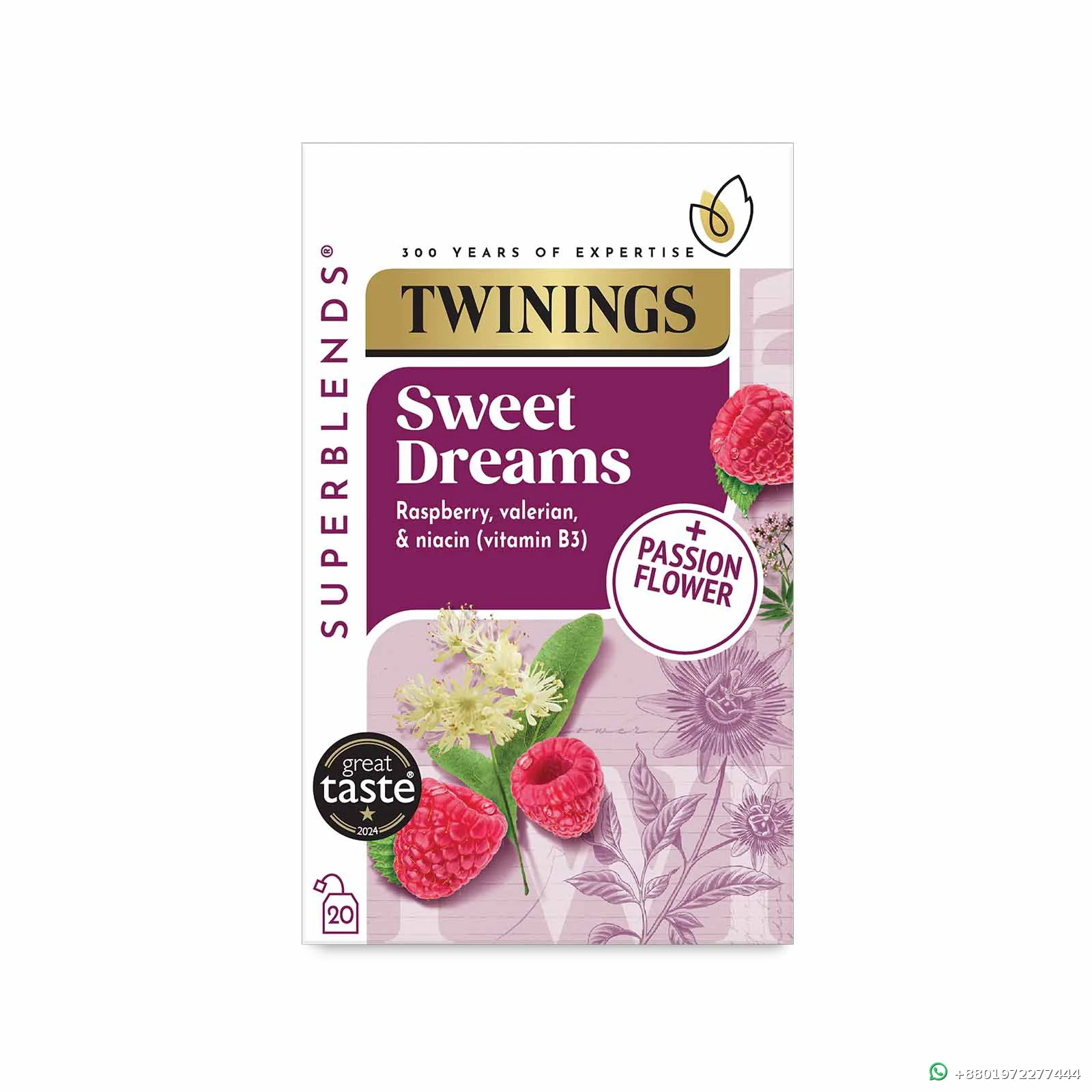 Twinings Sweet Dreams Raspberry Valerian Niacin Tea