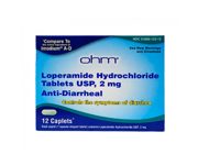 Ohm Loperamide Hydrochloride anti-diarrheal Tablets USP 2 mg 12 Caplets