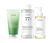 Anua Heartleaf Cleansing Oil &amp; Deep Cleansing Foam &amp; Soothing Toner, Pore Control, Gentle Korean Skincare