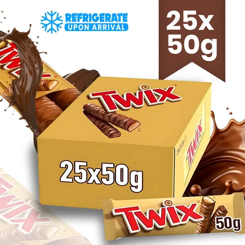 Twix Chocolate Bar 25pcs – Crunchy Caramel Milk Chocolate