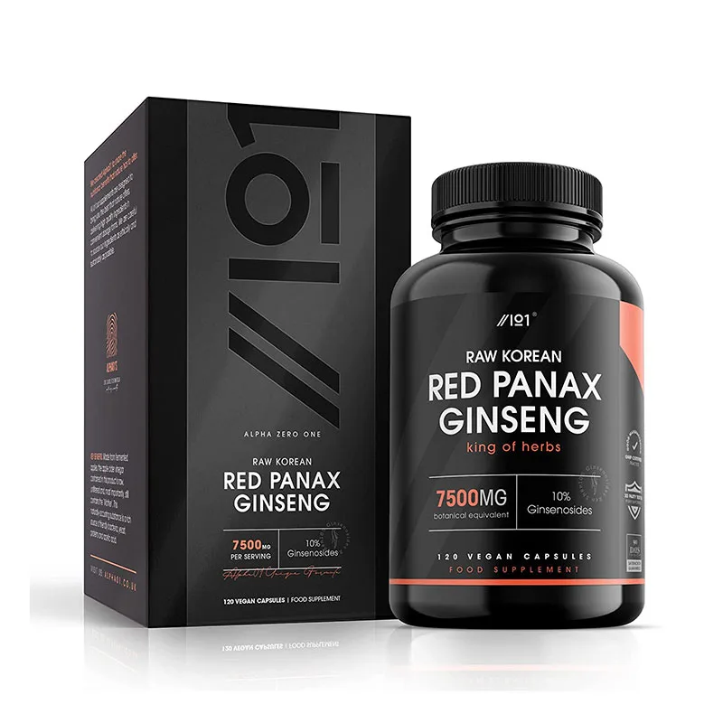 ALPHA01 Red Panax Ginseng 7500mg 120 Vegan Capsules