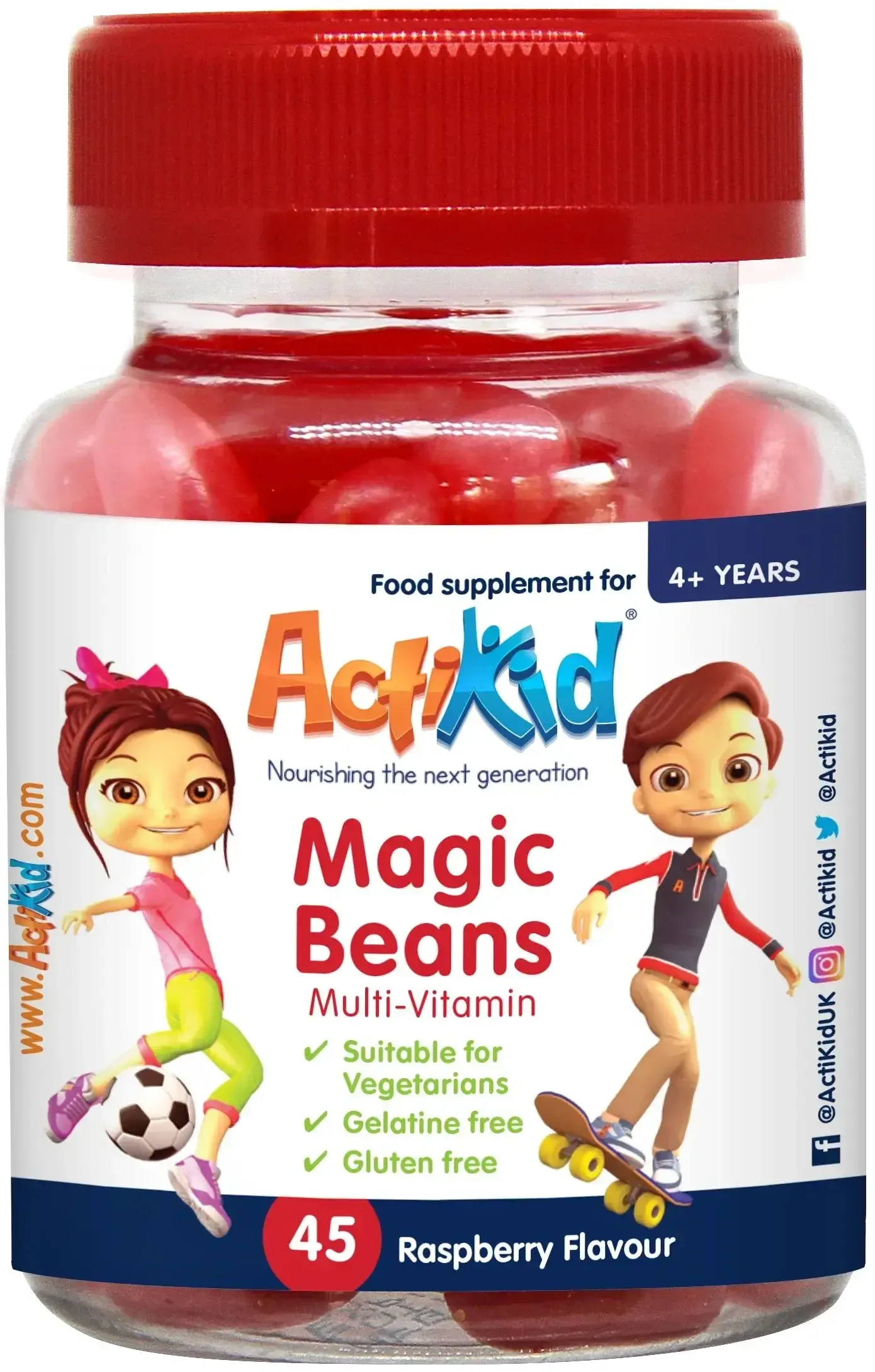 ActiKid Magic Beans Multi-Vitamin 45 Raspberry Flavour