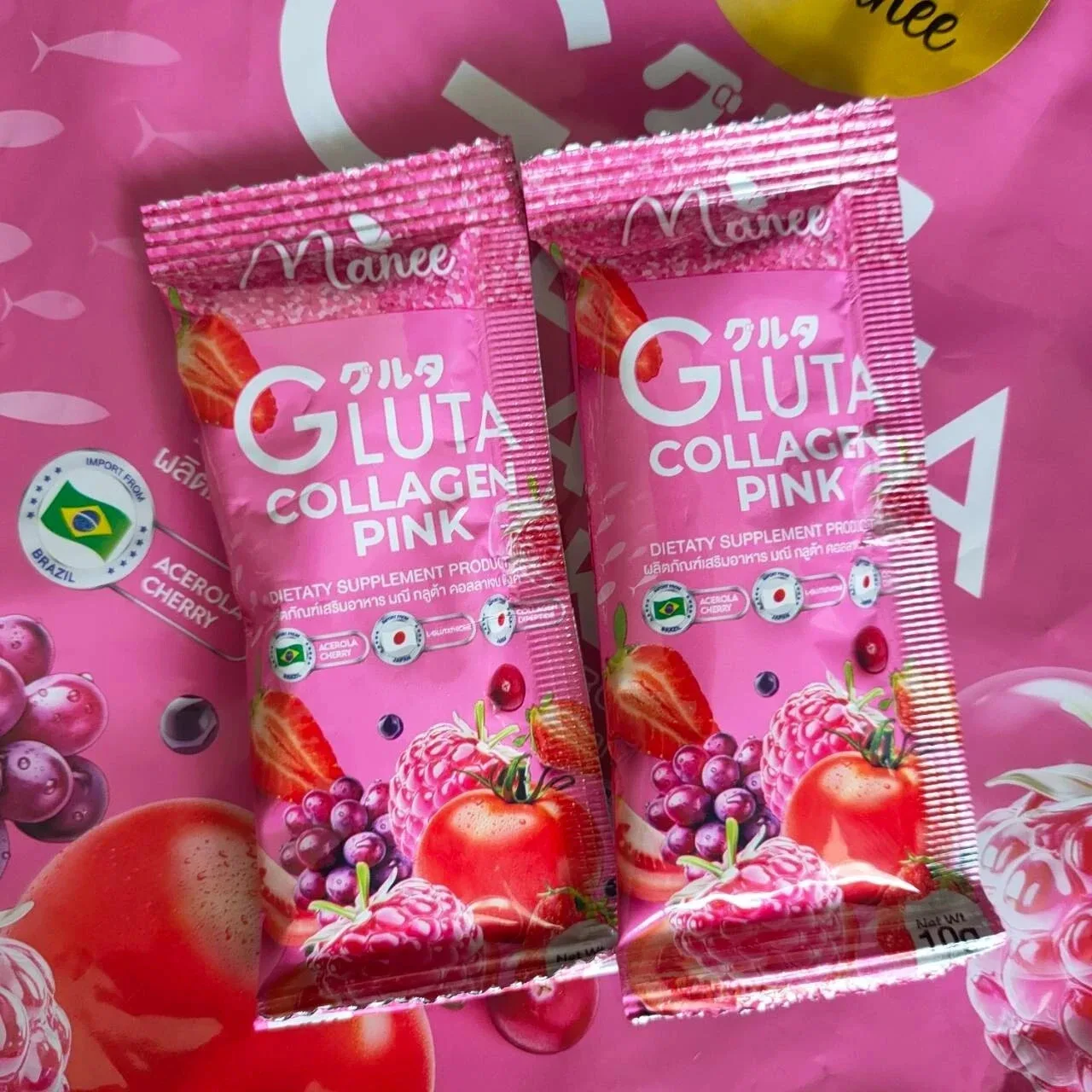 Manee Gluta Collagen Pink Size 1 Pack 30 Sachets