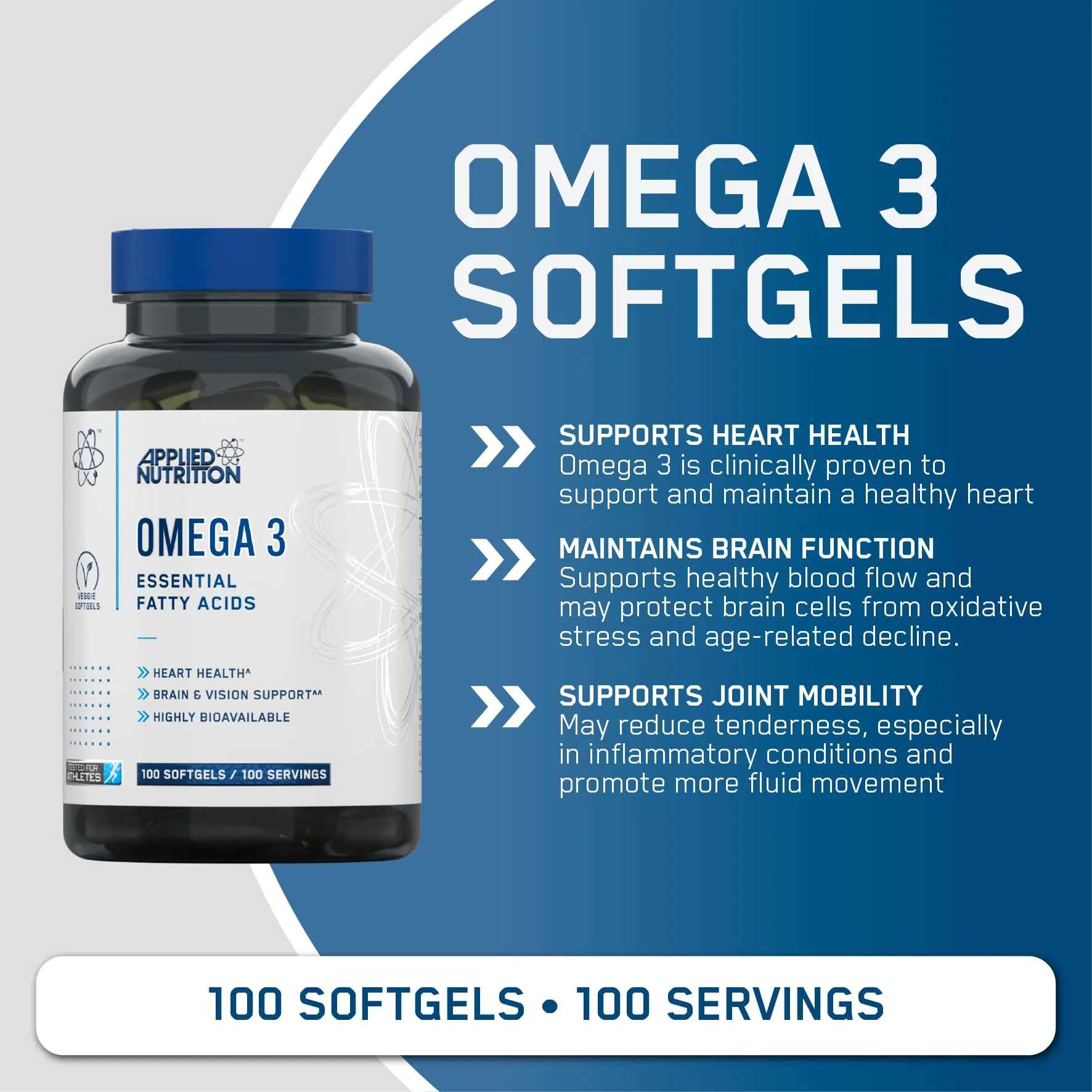 Applied Nutrition Omega 3 Veggie 100 Softgels