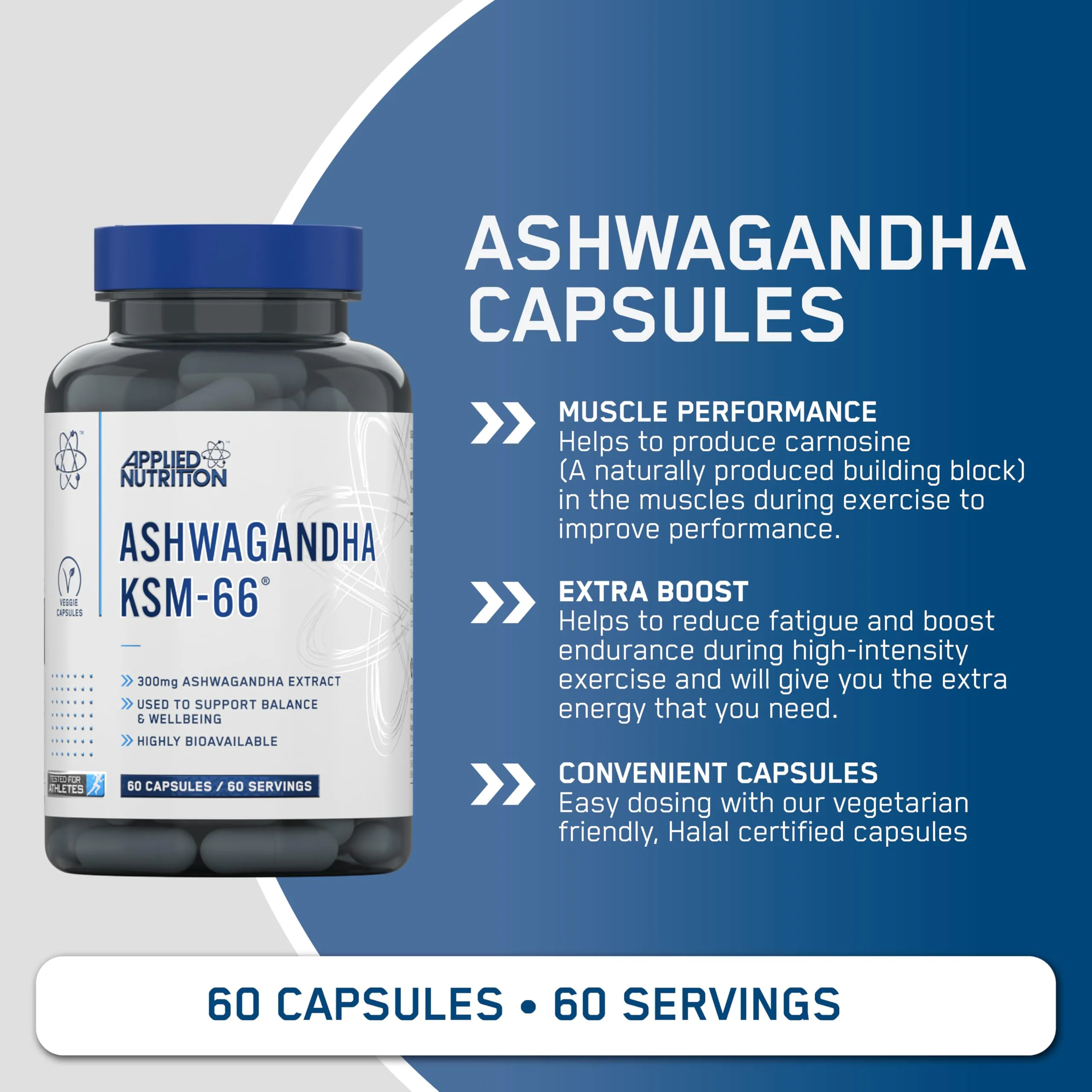 Applied Nutrition Ashwagandha Reduces Energy 60 Capsules