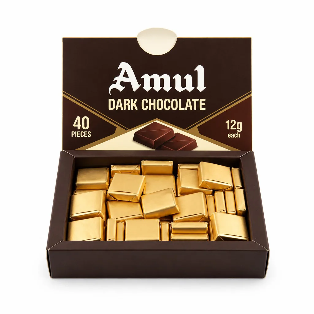 Amul Dark Chocolate 40 Pieces 12g each