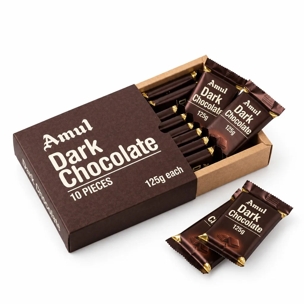 Amul Dark Chocolate 125g 10 Pieces Box