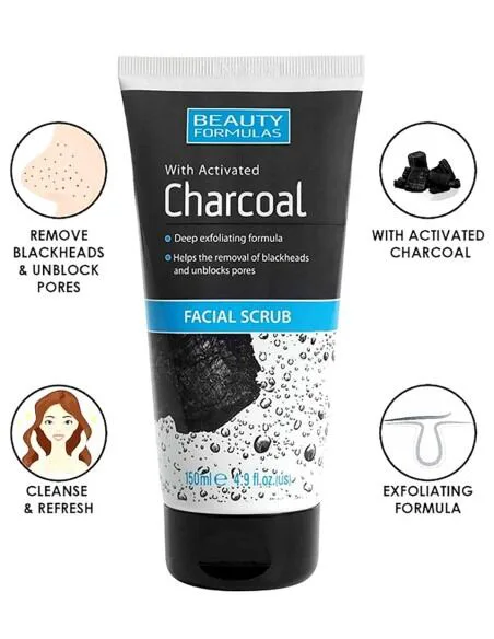 Beauty Formulas Charcoal Facial Scrub 150ml