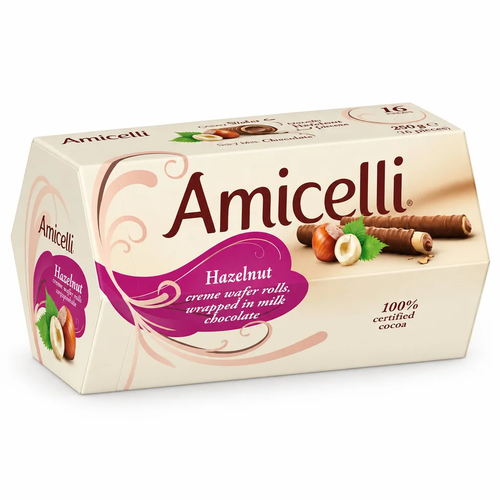 Amicelli Wafer Hazelnut Creme Wafer Rolls 150g