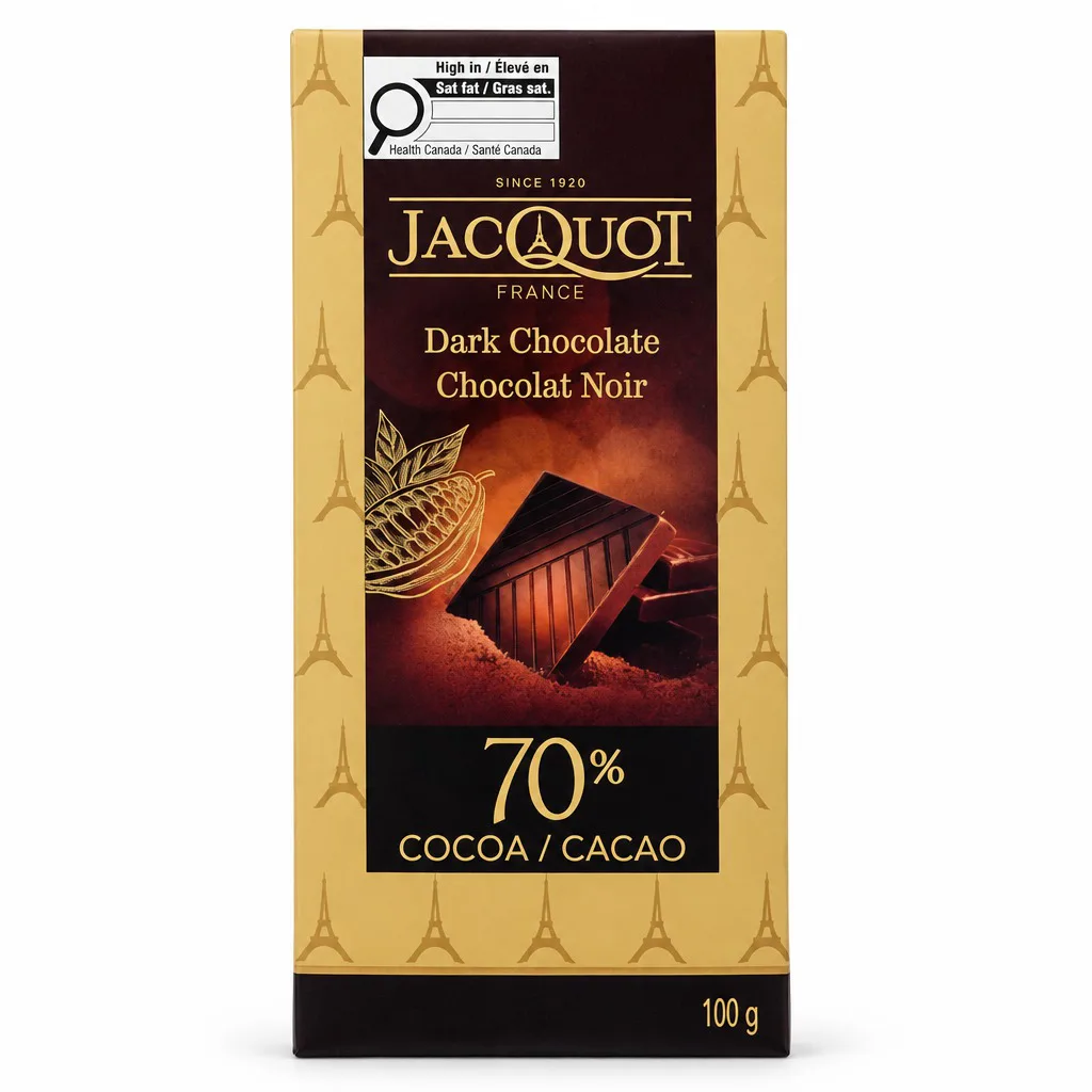 Jacquot Dark Chocolate Bar 70% Cocoa