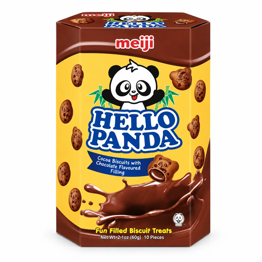 Meiji Hello Panda Cocoa Biscuits with Chocolate Flavour Filling