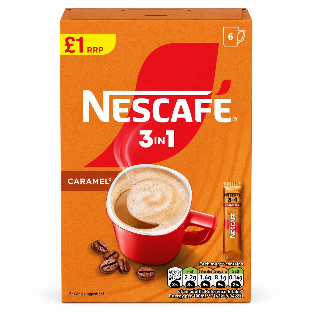 Nescafe 3 in 1 Caramel Instant Coffee (UK 6-Pack)