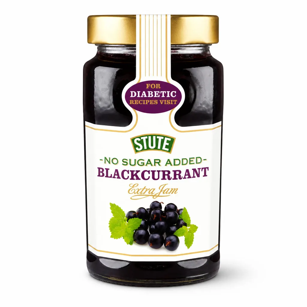 Stute No Sugar Added Blackcurrant Extra Jam 430g