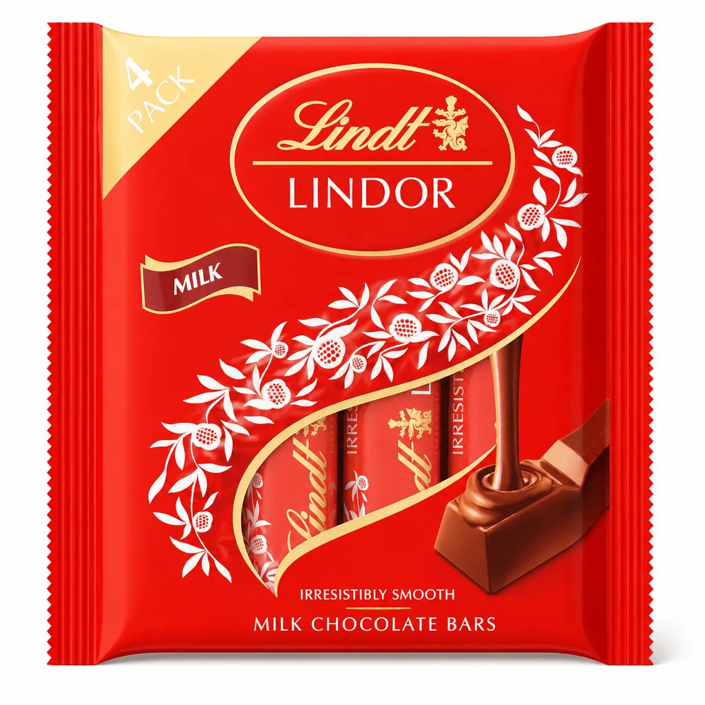 Lindt Lindor Milk Chocolate 4 Pack 100g