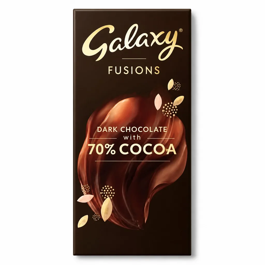 Galaxy Fusions Dark Chocolate 70% Cocoa Bar 100g