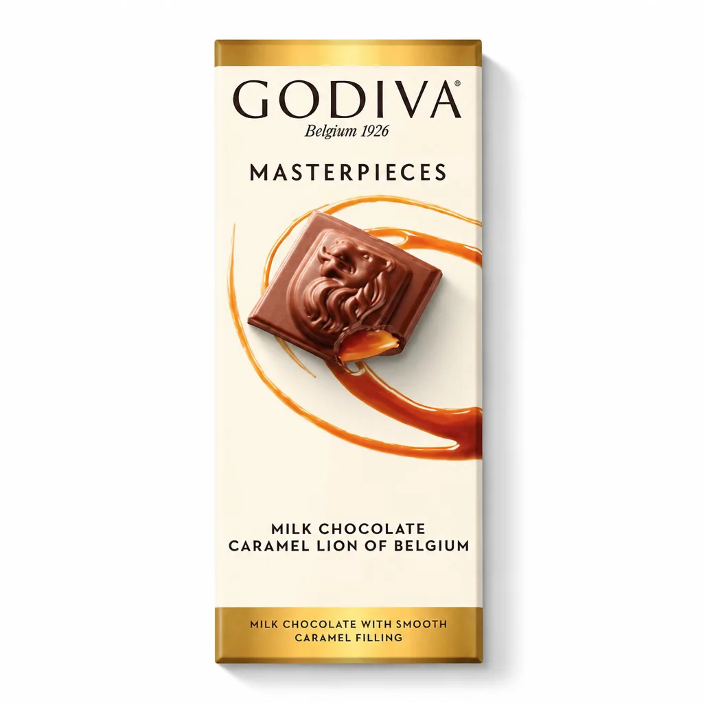 Godiva Milk Chocolate Caramel Lion Masterpieces Bar 85g