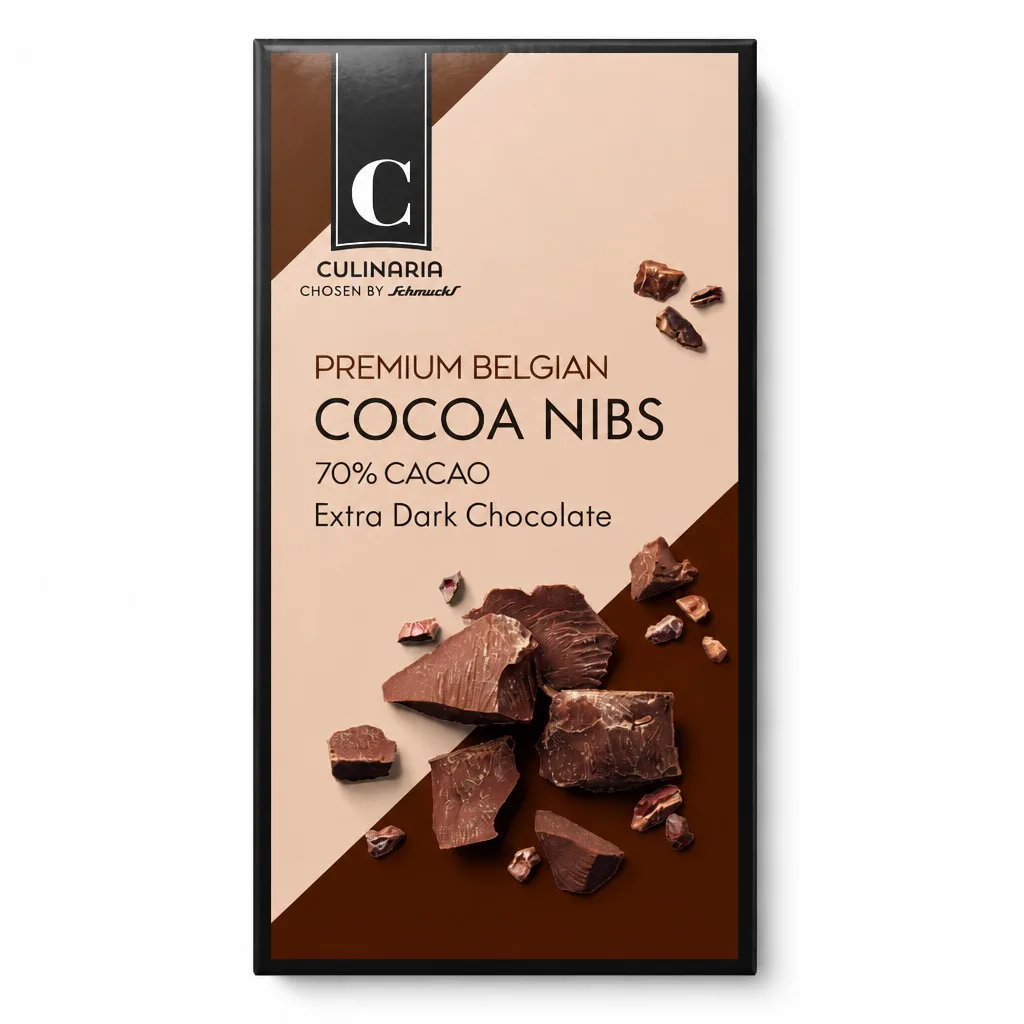 Belgian Cocoa Nibs Chocolate Bar 100g