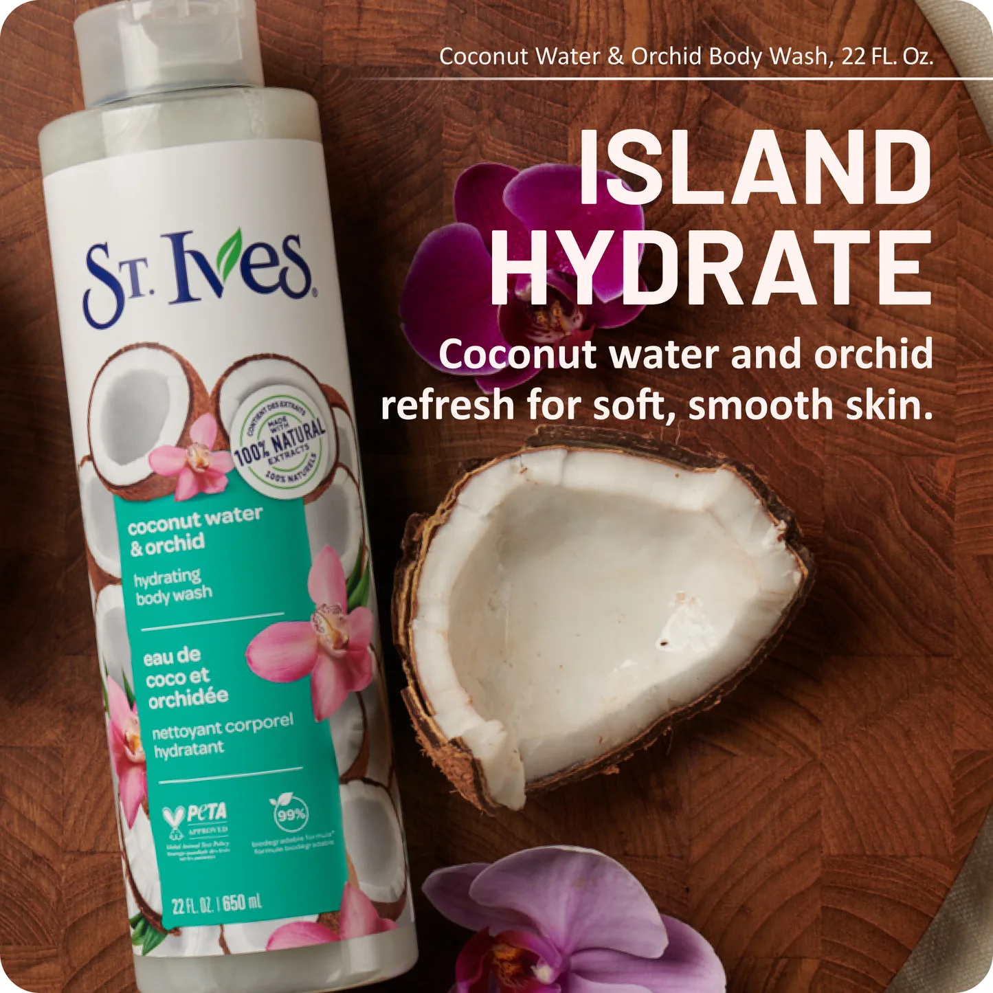 St. Ives Hydrating Body Wash Coconut Water And Orchid 650ml