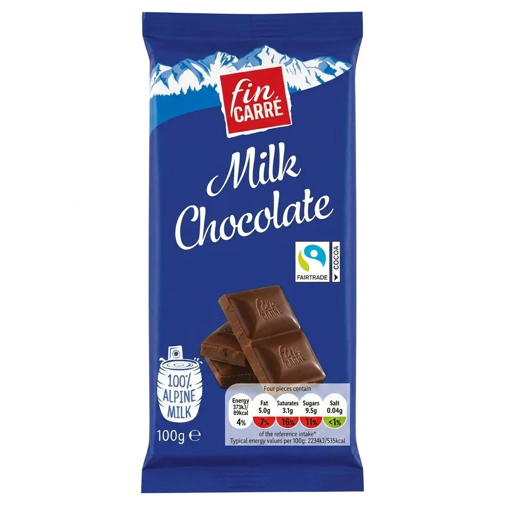 Lidl Fin Carre Alpine Milk Chocolate Bar 100gm
