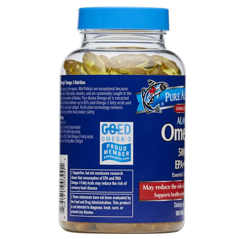 Pure Alaska Omega 3 Clinical Strength 500mg EPA & DHA – 180 Softgels