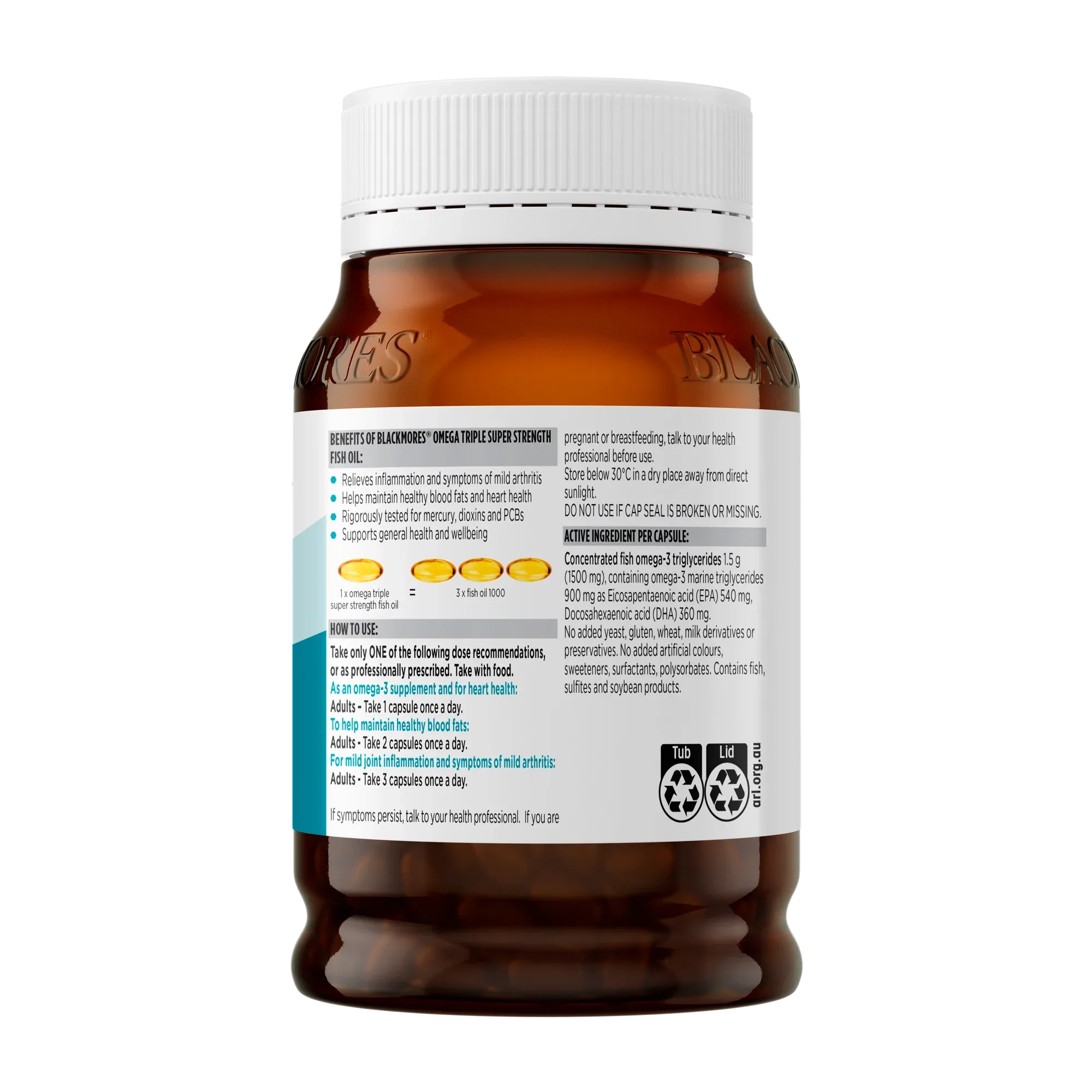 Blackmores Omega Triple Super Strength Fish Oil 150 Capsules