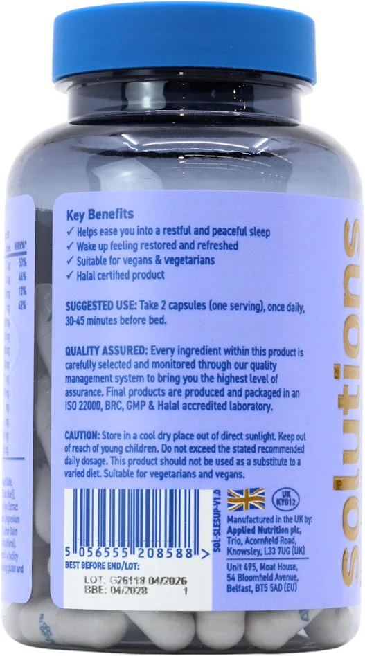 Applied Nutrition Solutions Sleep Support 60 Capsules