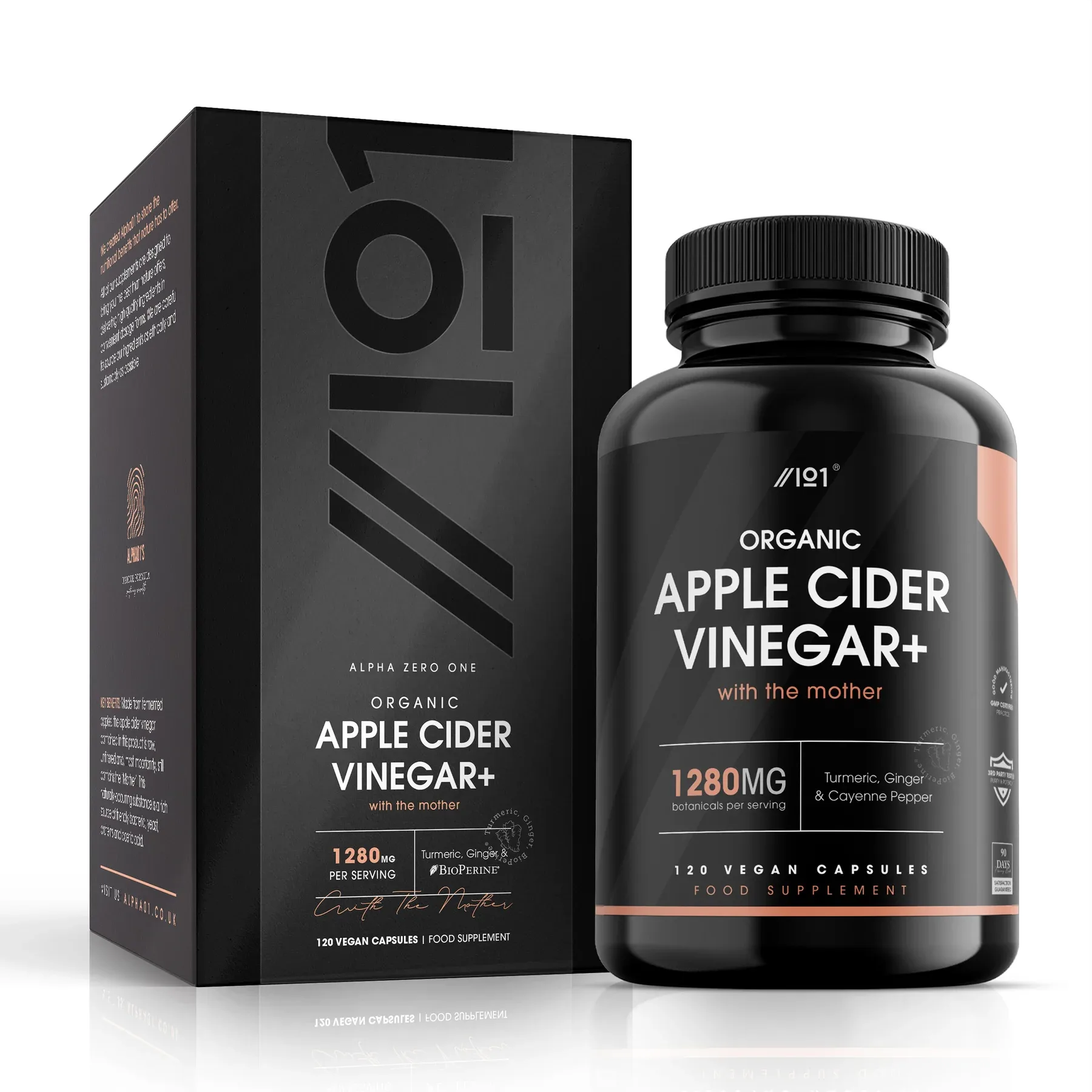 ALPHA01 Organic Apple Cider Vinegar 120 Vegan Capsules