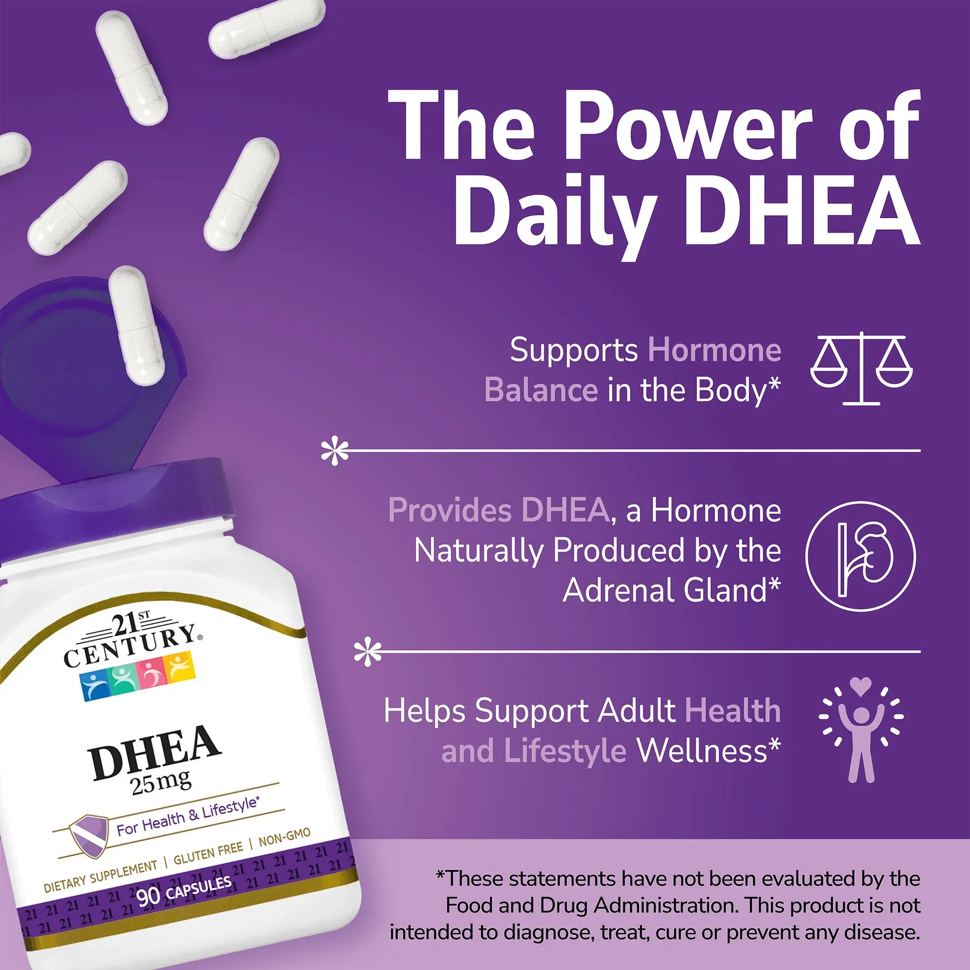 21st Century DHEA 25 mg 90 Tablets