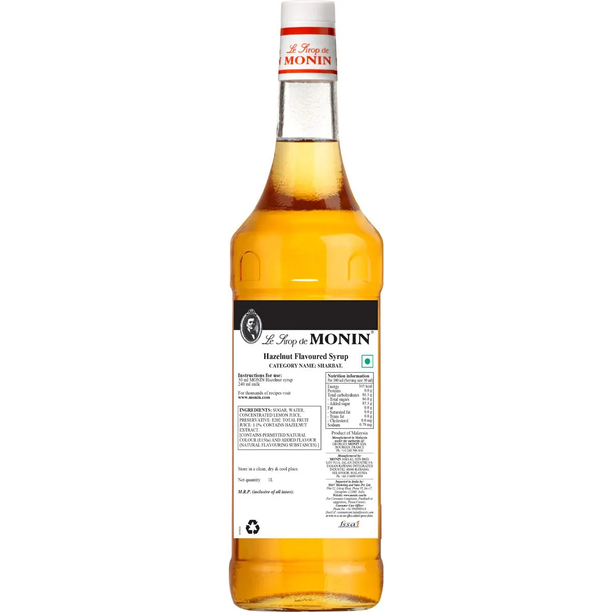 Monin Hazelnut Syrup 1000ml