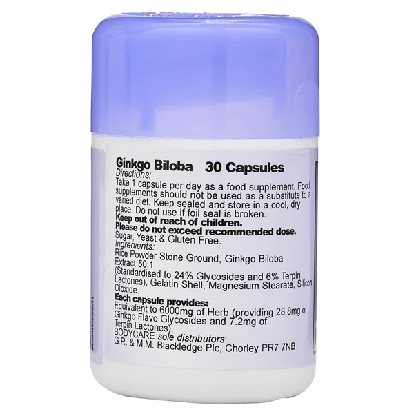 Bodycare Ginkgo Biloba 6000mg 30 Capsules