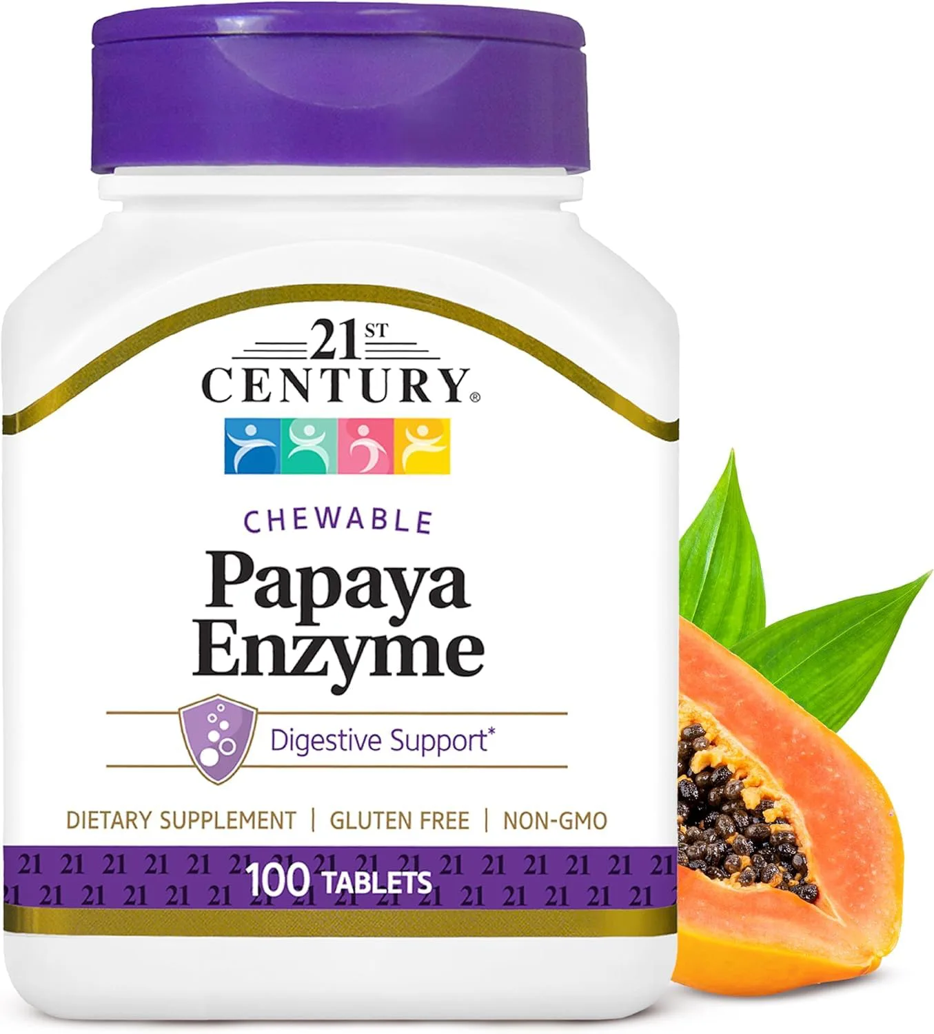 21st Century Papaya Enzyme 100 Tablets