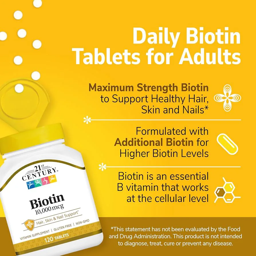 21st Century Biotin 10,000mcg 120 Tablets