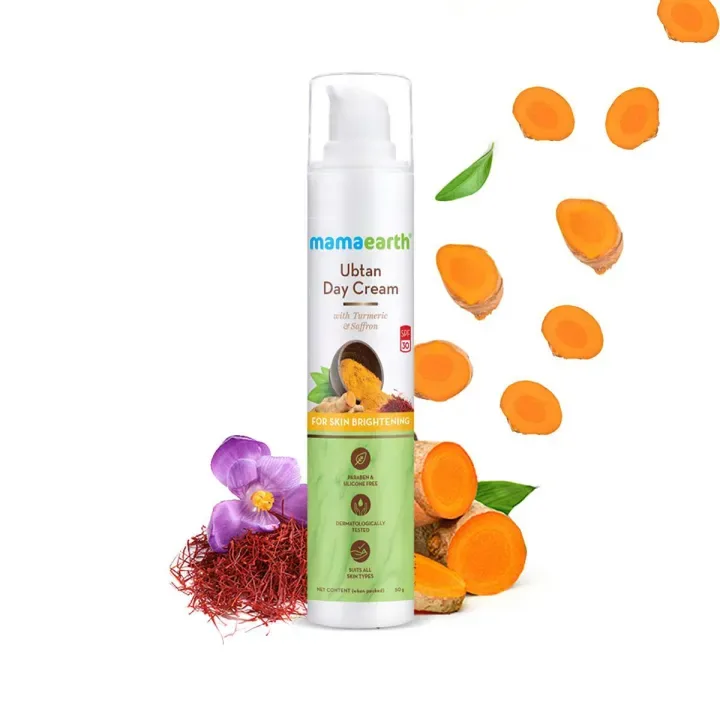 Mamaearth Ubtan Day Cream with Turmeric and Saffron SPF 30 50g