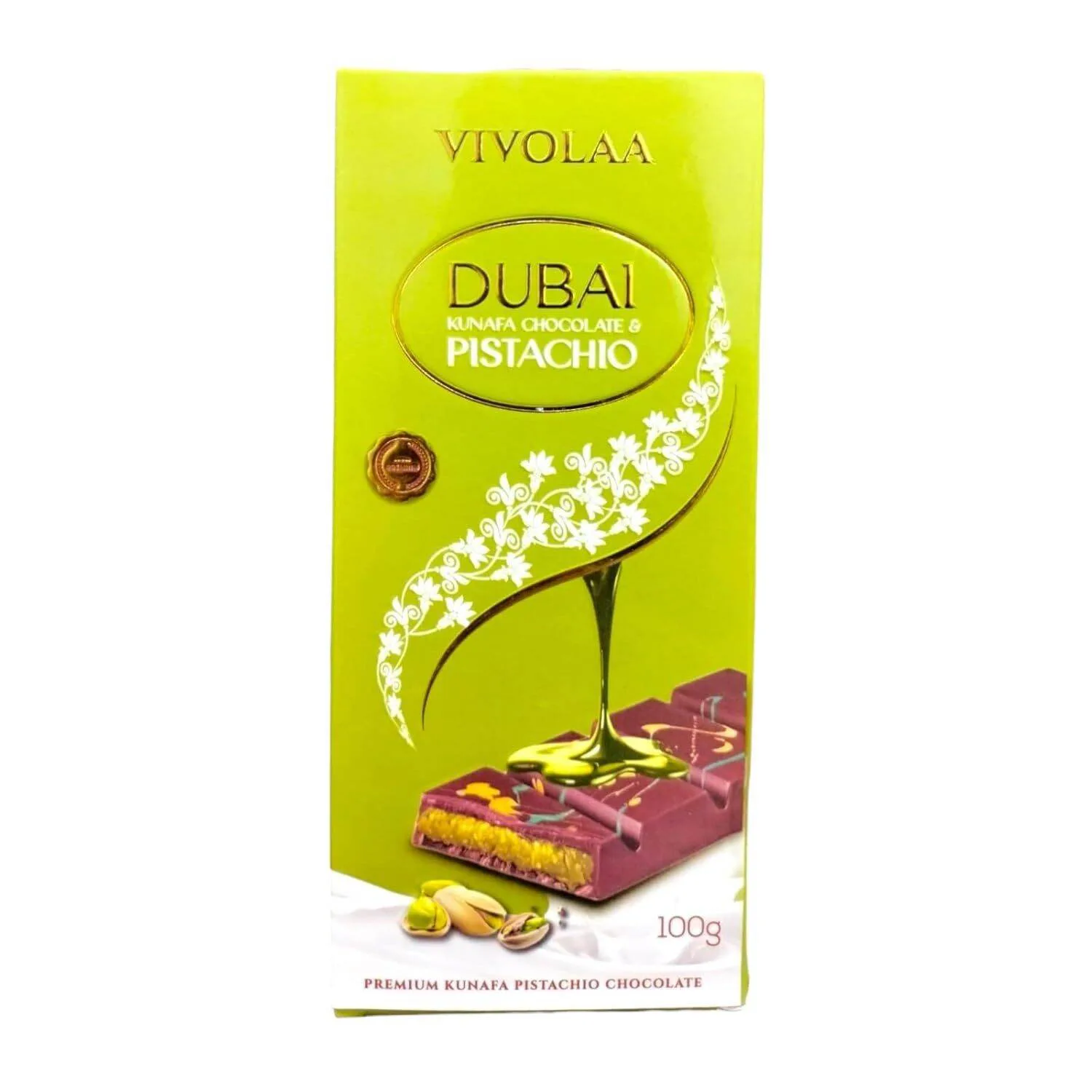 Vivolaa Dubai Kunafa Pistachio Chocolate 100g