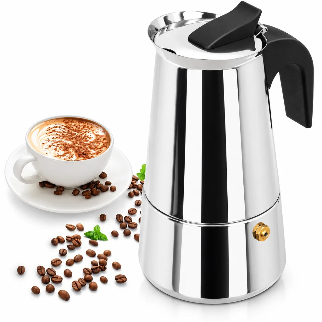 Stainless Steel Moka Pot Coffee Maker 100ml